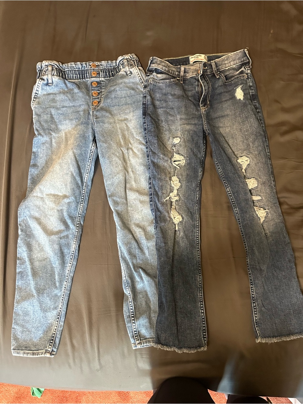Teen Light & Dark Blue Distressed Jeans - Stylish Casual Denim